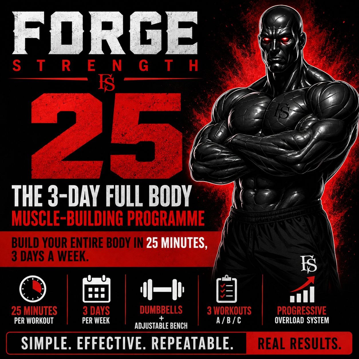 FORGE 25 — Full Body Muscle-Building Programme + Complete Video Guide